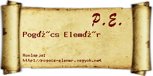 Pogács Elemér névjegykártya